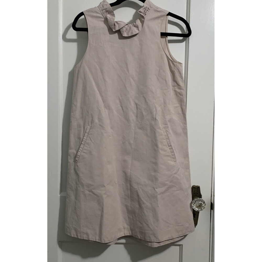 Tyler Boe Stella Dress Linen Cotton Shift XS Pockets Beige Spring Summer